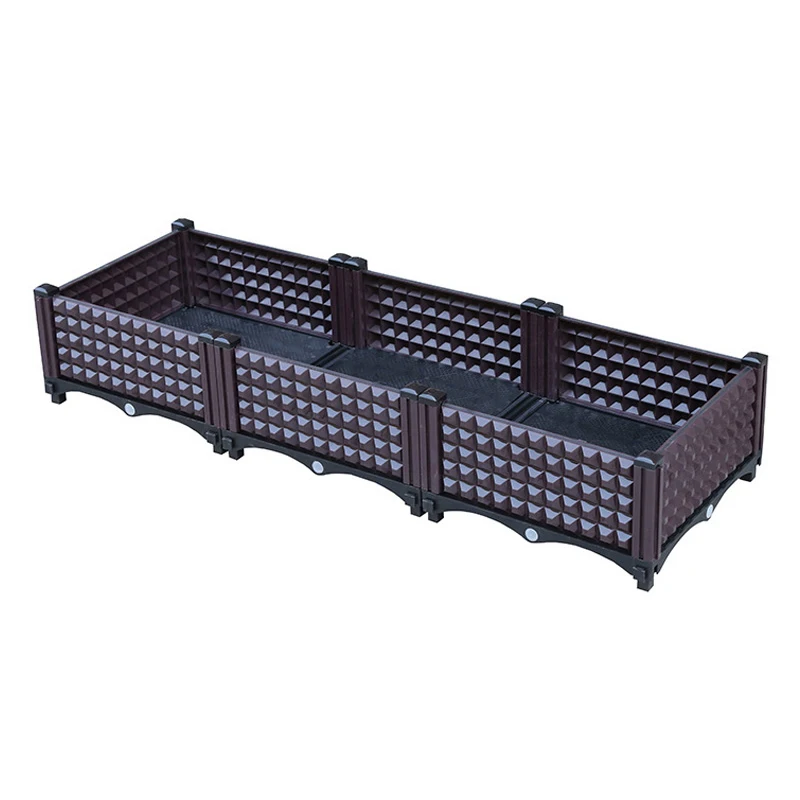 wholesale elevated rectangular plastic outdoor planter box self watering flower vegetable raised garden bed