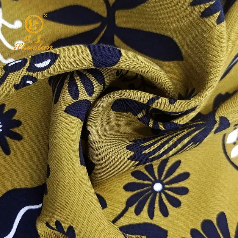 Fabric for Dresses Rayon Viscose 100% Viscose Woven Plain Printed Fabric Poplin Fabric Hebei Professional Service Viscose Shirt