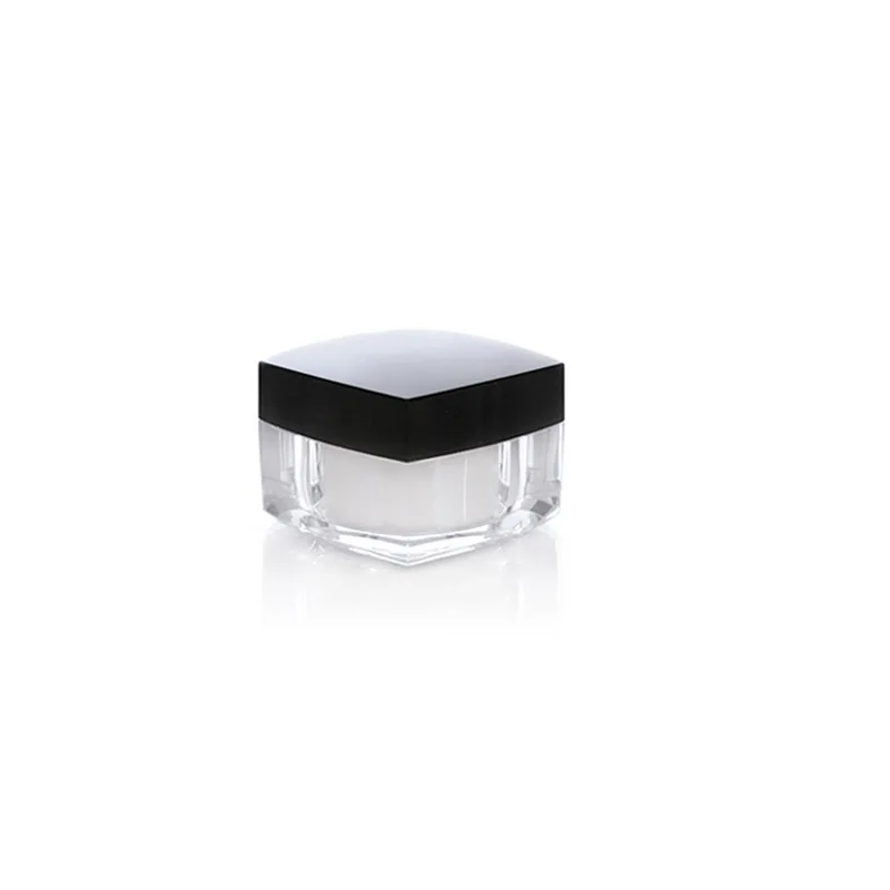 Handmade Square Custom Empty Acrylic Cosmetic Jars 5g/10g/15g/30g/50g Capacities for Eye/Face Cream with Engraving Screw Cap