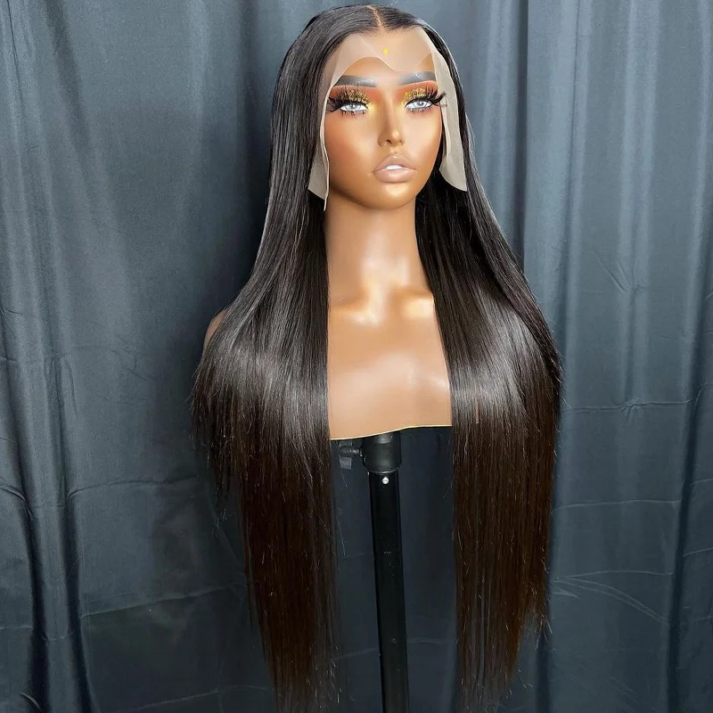 Clj Free Sample Raw Indian Perruque Braided Cuticle Aligned Virgin Bone Straight Hair Hd Lace Front Wigs For BlackWomen