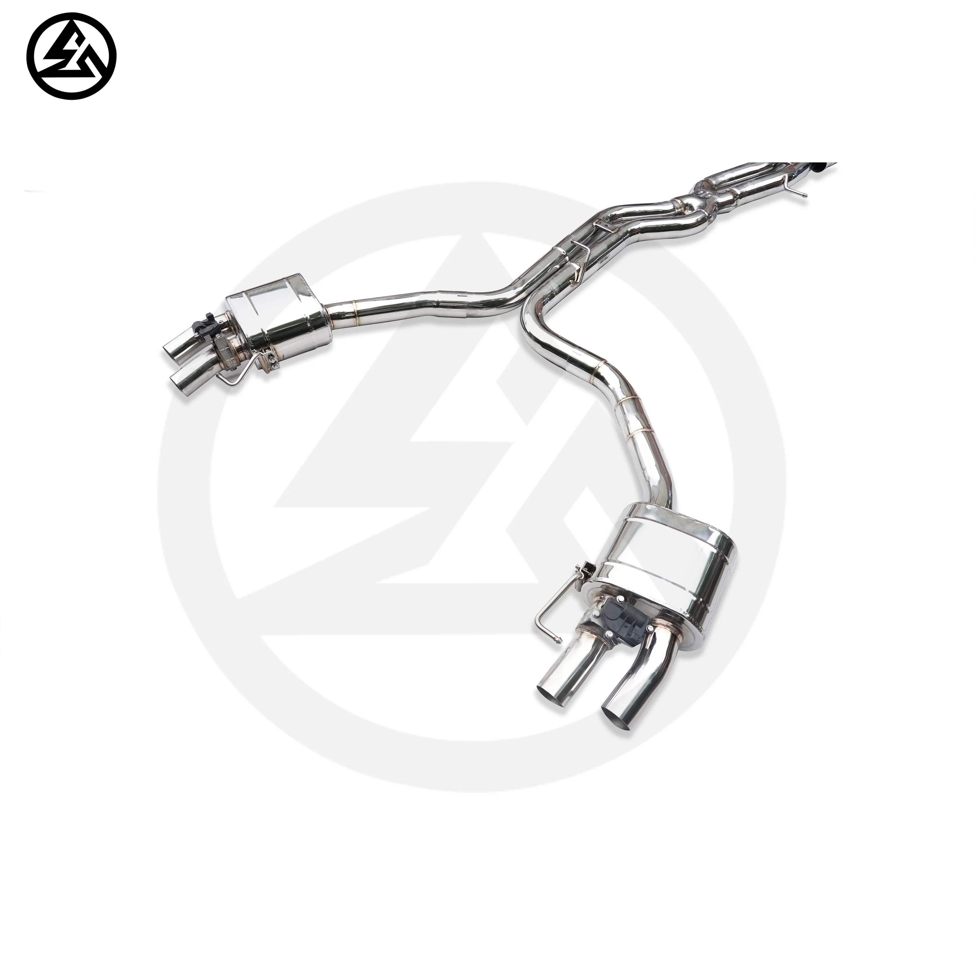 CSZ ss304 полный выхлоп для Audi A8/S8 D4 4 0 T Передняя труба и глушитель с клапаном catback тюнинг выхлопной системы