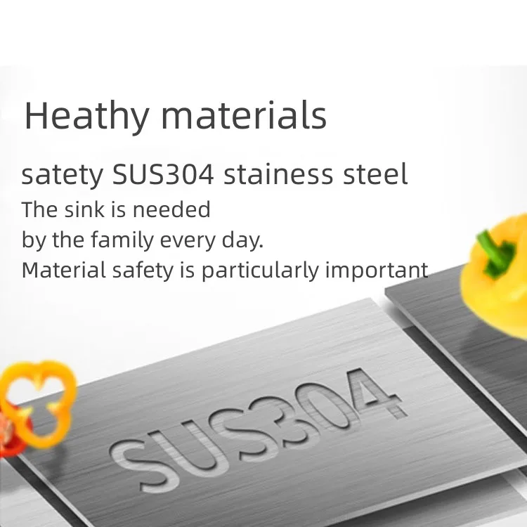 304 Stainless Steel Kitchen Sink  Corrosion resistant and Rust proof Double Basin with Large Drainage and Thickened Panel