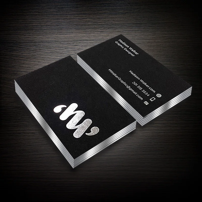 700gsm black card digital business card Gold border black card high-grade business card printing, gold foil,embossing