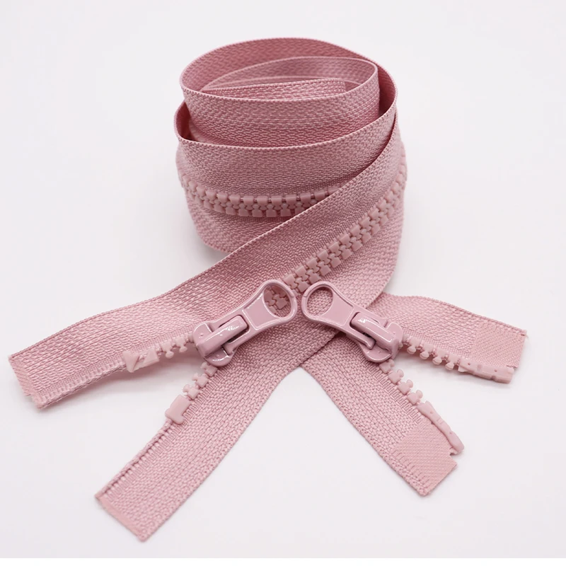 
customize two way open long chain double sided zipper 2 way plastic zipper for clothes 