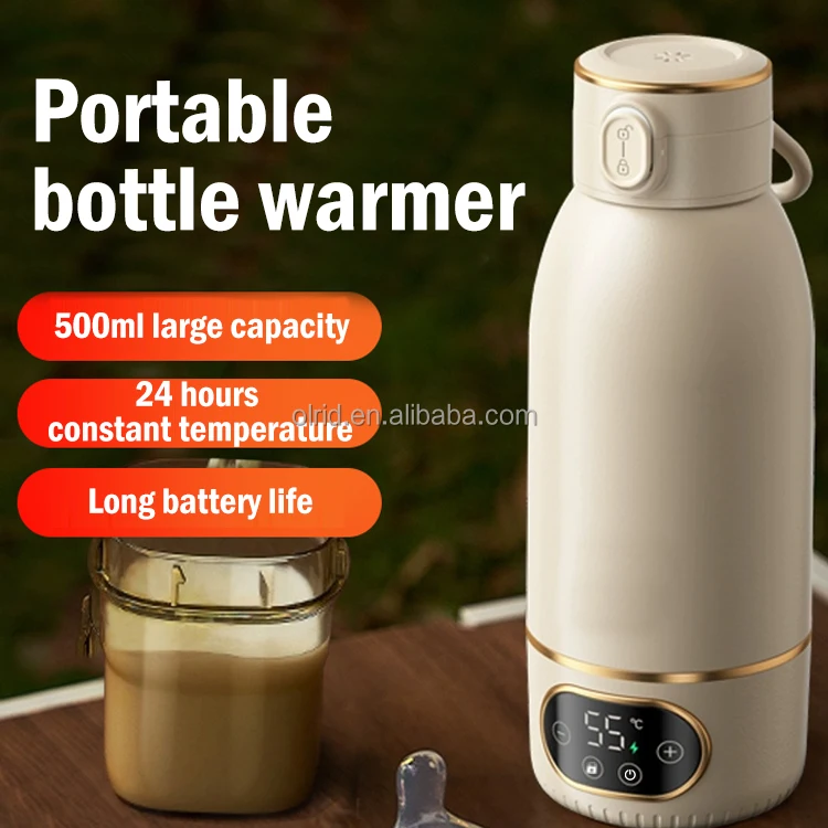 Rechargeable Wireless 316 Stainless Steel JR07 Pro Baby Bottle Warmer Electric Water Warmer Bottle With Usb Milk Warmer Machine