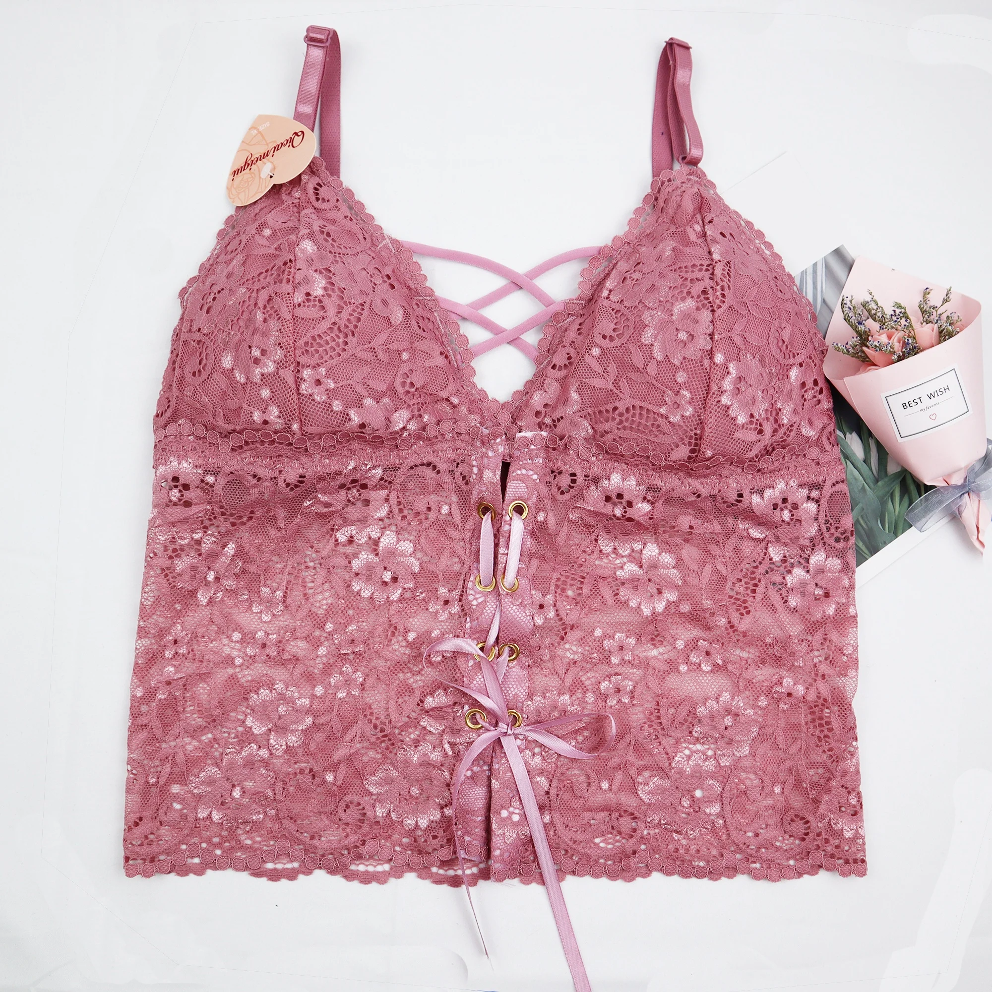 Factory Outlet custom brand New summer fashion women sexy tanks tops vest mature ladies Breathable lace underwear