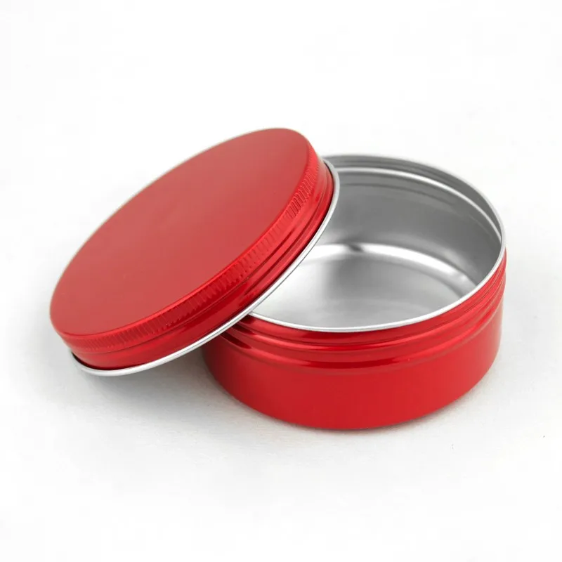 100g 4oz Decorative Aluminum round Tin container red color tin cans for candles