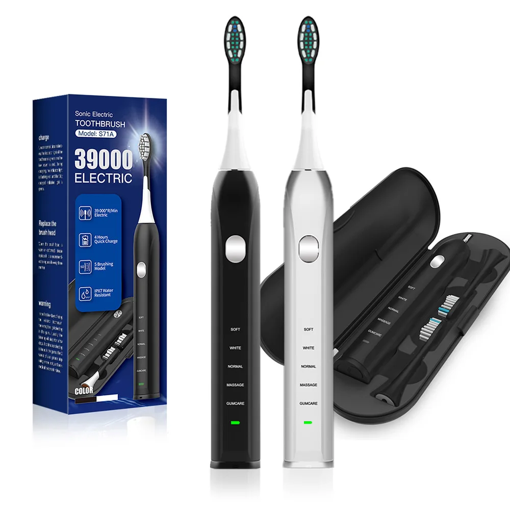 Sonic Electric Toothbrush Adult Timer Brush USB Rechargeable Electronic Tooth Brush Heads Replacement Holder Gift