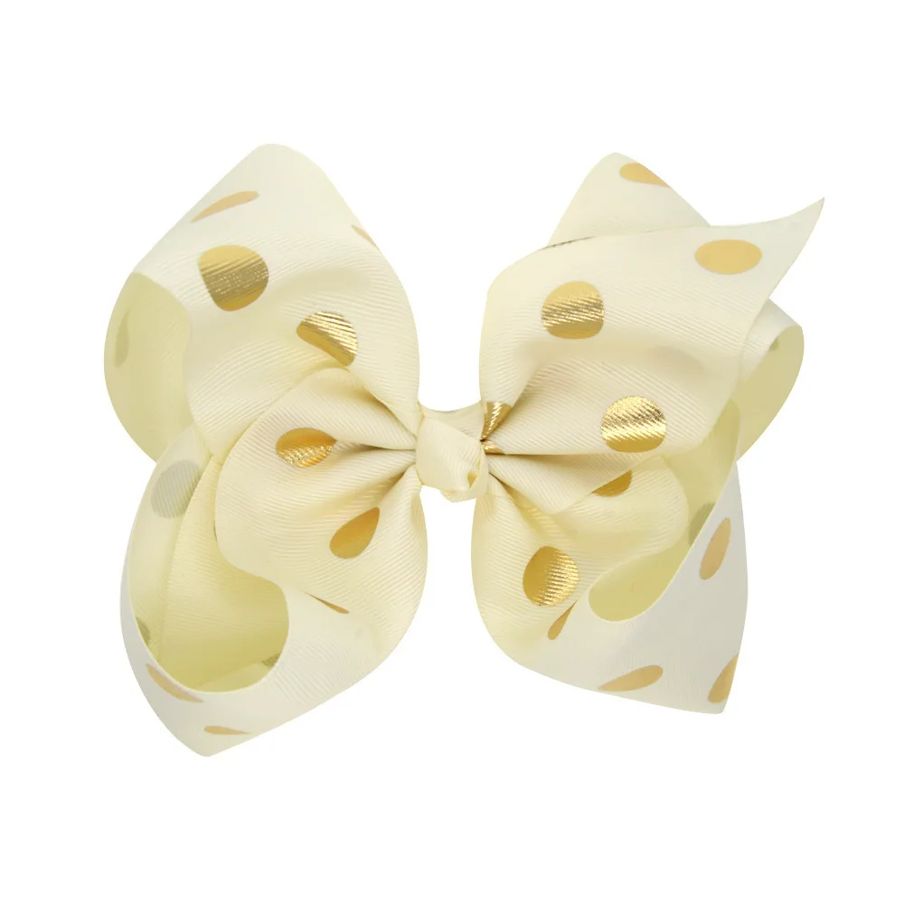 8 Inch Wholesale Hair Pins For Baby Girls Polka Dot Bow Hair Clips Kids Sweet Clips Hair Accessories For Children