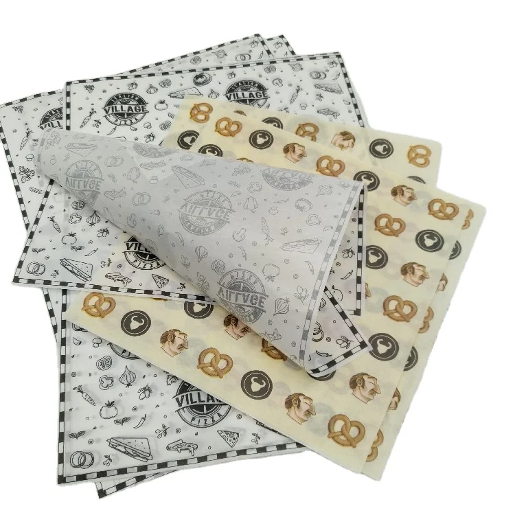 Смазочная оберточная бумага, индивидуальная печатная бумага для упаковки пищи, сэндвичей, бургеров