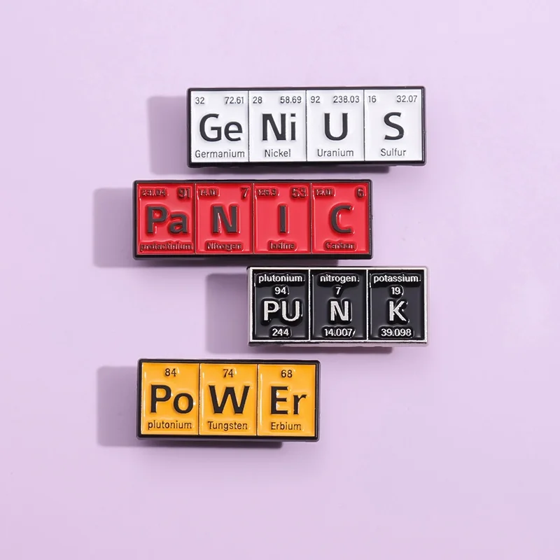 Chemical symbol brooch custom badges small badge badge science metal crafts