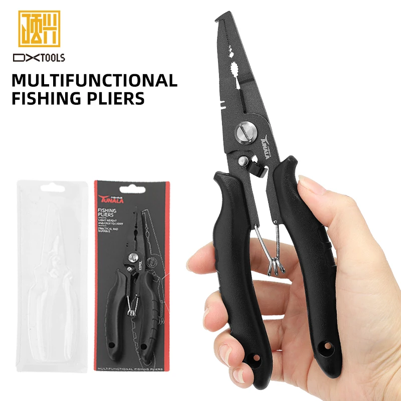 Saltwater Resistant Fishing Gear Fishing Needle Nose High Quality  Fishing Pliers Braid Scissors and Split Ring Pliers (New Jaw)