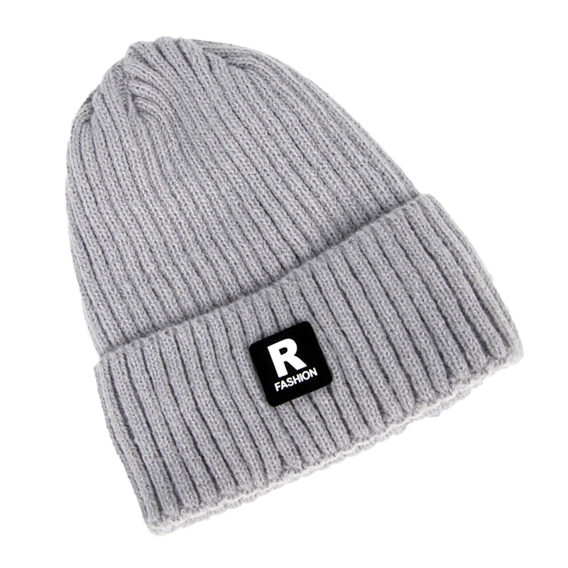 Hot Selling Winter Fleece lined Low Moq Rib Knitted  Oversized Warm Beanie For Men