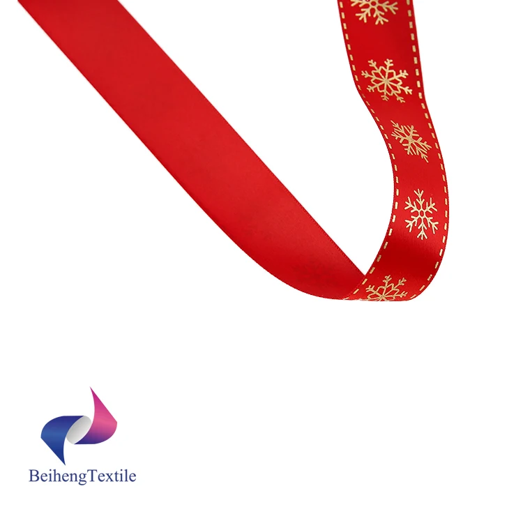 Wired Christmas 100 Yards Rolls Satin Christmas Snowflake Ribbon