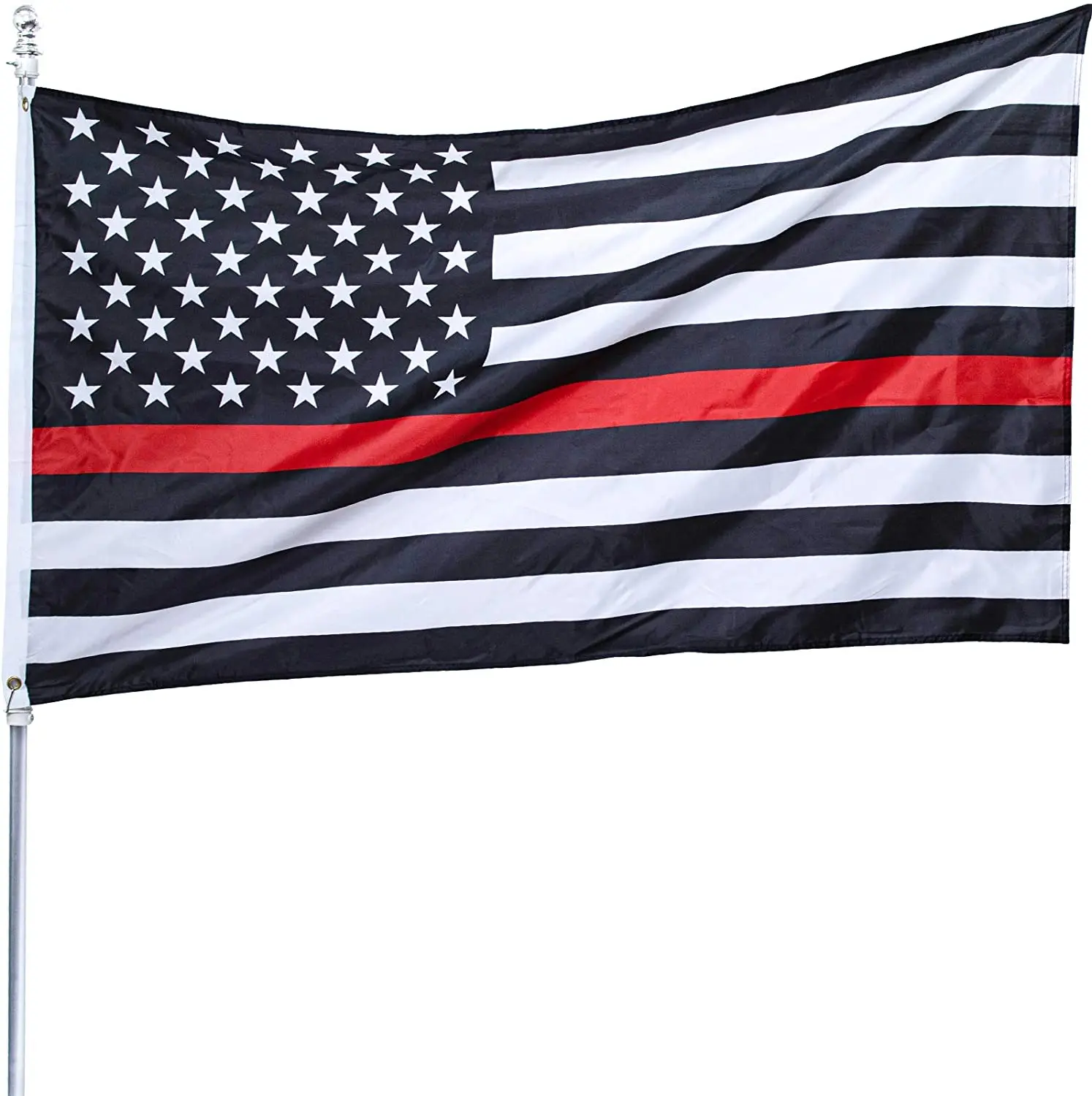 New American Thin Blue Line Police & Thin Red Line Firefighter Flag Banner