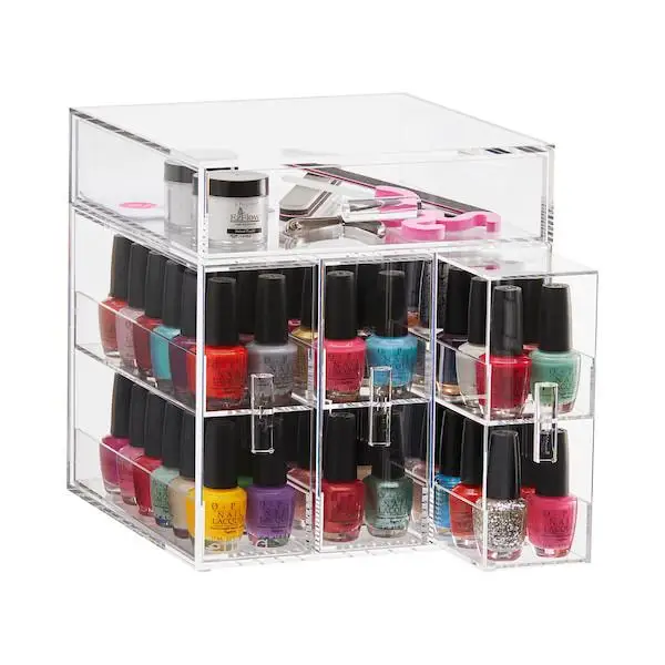 Acrylic Cosmetics Organizer Box with 5 Drawers Clear Acrylic Jewelry Chest with Drawers