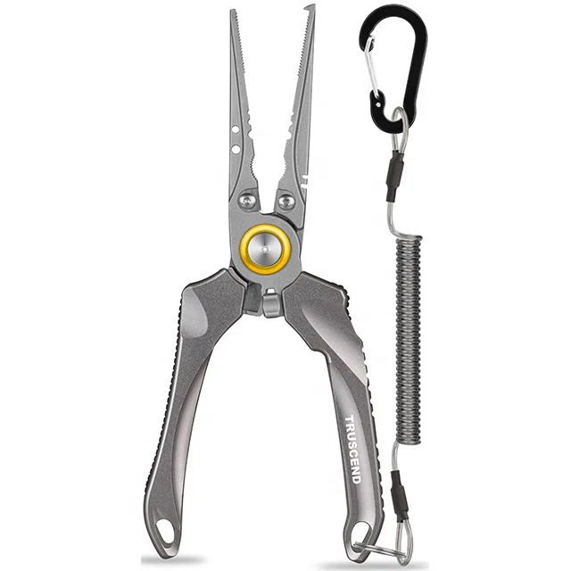 Truscend 2023 Newly arrived stainless steel OEM Seawater Fishing Hooks Remover Fishing Pliers With self locking system