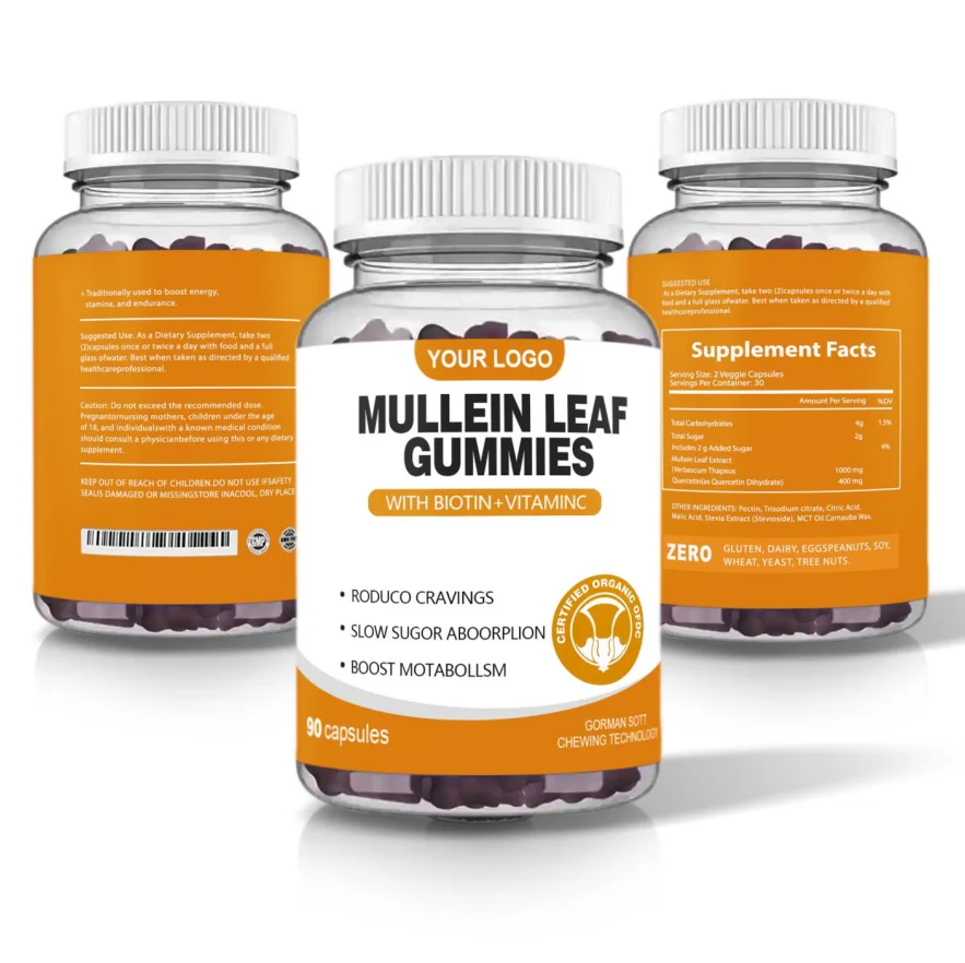 OEM Natural Mullein Leaf Gummies Supplements Lung Health mullein Gummies