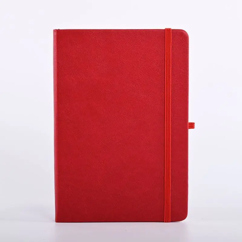 A5 custom size leather cover free LOGO strap horizontal line inner page business notebook diary