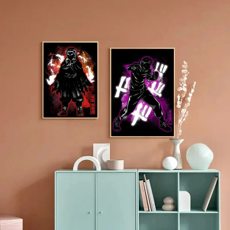 Japanese Anime Poster Figure Canvas Painting Art Wall Picture  Mural Framed Wall Art Hanging Cuadros for kids room Decor