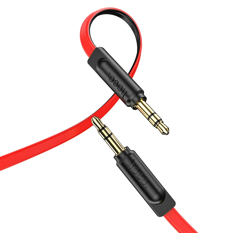 
HOCO UPA16 Jack 3.5mm AUX Audio Anti-winding Flat Cable TPE 1m 2m Wire Headphone Cable for Phone Car Headset 