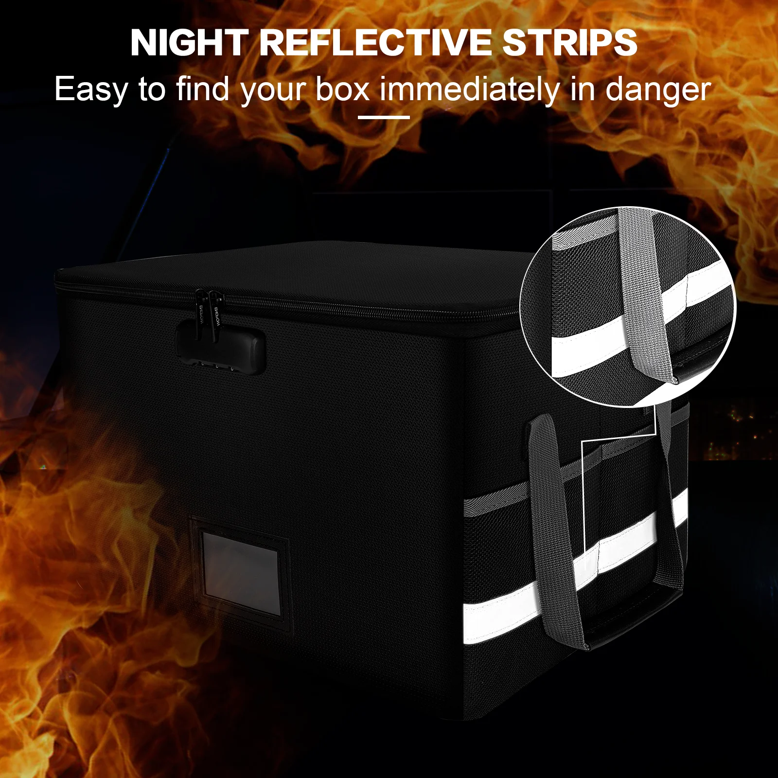 Large Capacity Fireproof Waterproof Secure Document Organizer Password Safe Storage Bag Contracts Data Archives Filing Product