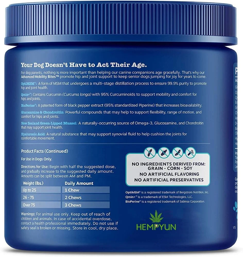 Mobility Chews for hip and joint top sales dog food with glucosamine msm turmeric  in stocks