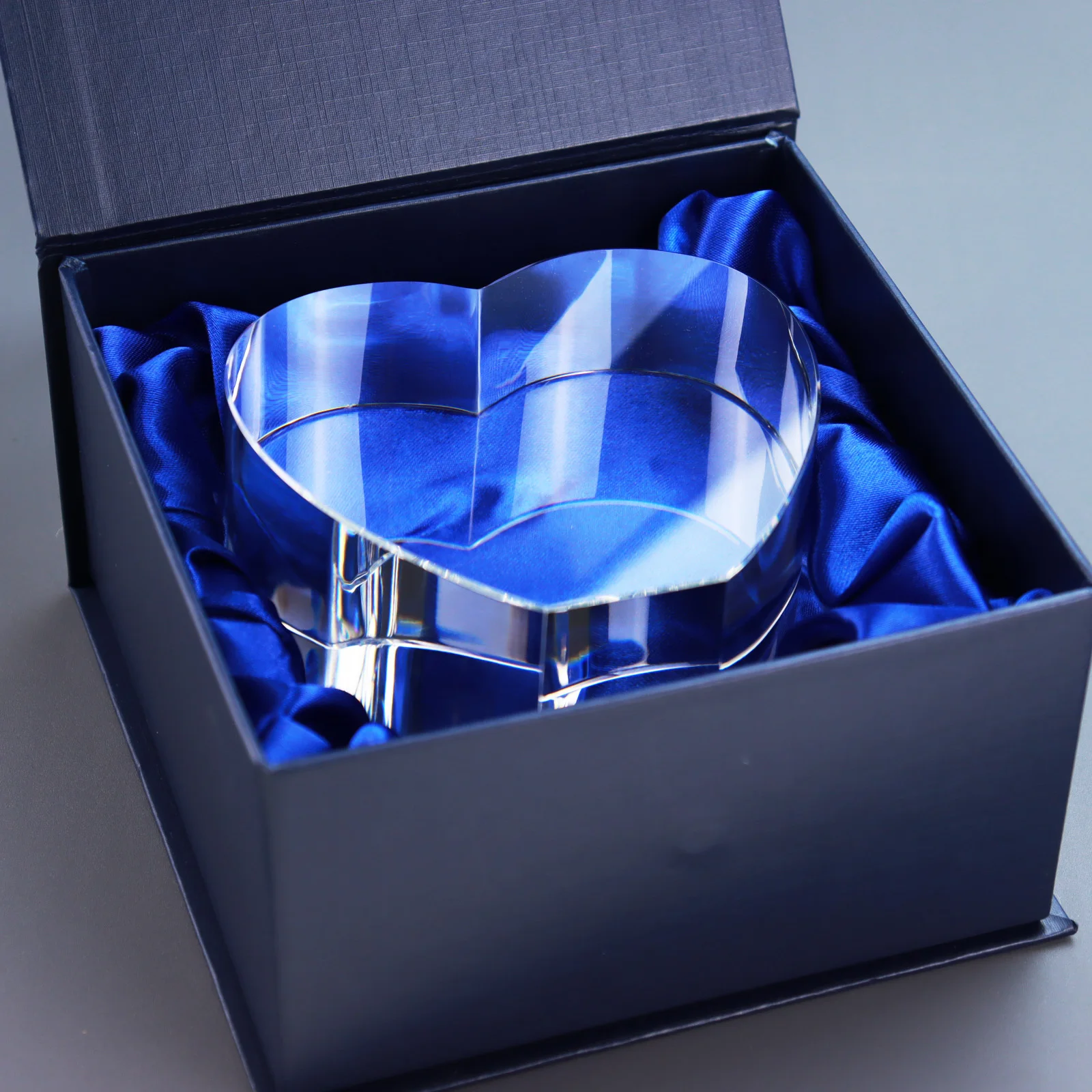 K9  Heart shape Blank crystal cube for 3d laser enghaving