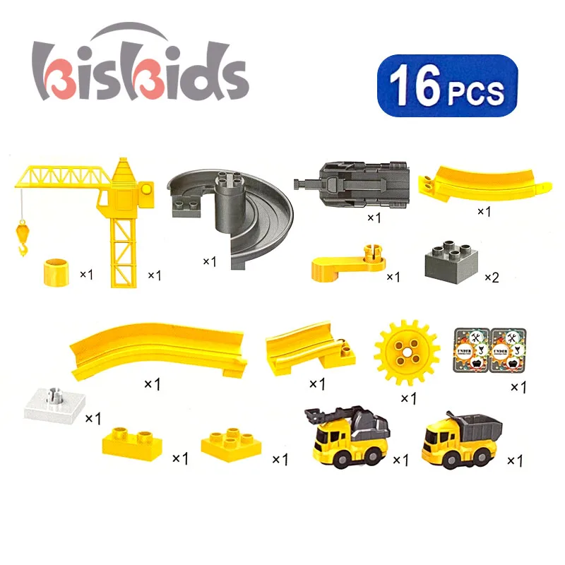 16pcs Alloy Engineering Car Toy Deformable Tire Parking Lot Set Toys Car With Manual Slide Control Kids Play Toys