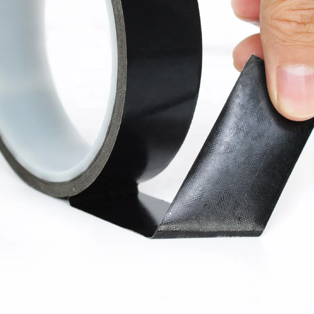 1- Black Color Heat Resistant Sealer Anti Sticky Sealing PTFE Coated Fiberglass Glass Cloth Silicone Glue Self Adhesive Tape