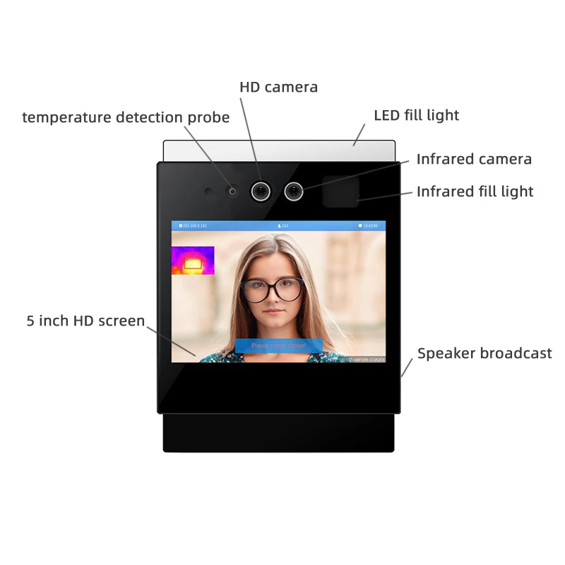 Biometric Attendance IR Thermal scanner Smart AI access control Face Recognition Temperature measuring machine WIFI SDK API