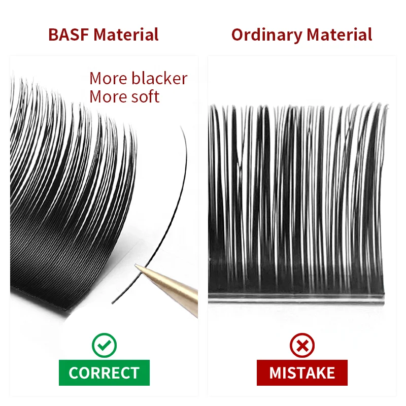 Best Quality Dark Black False Lashes NATUHANA Individual D Curl Mink Eyelash Extensions Products