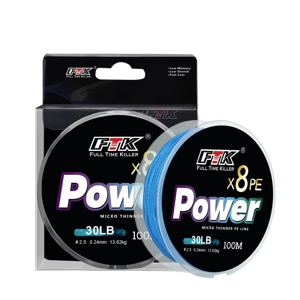 FTK 100m 8 Braided Fishing Wire PE Fishing Line Super Abrasion Resistance Fishing Line