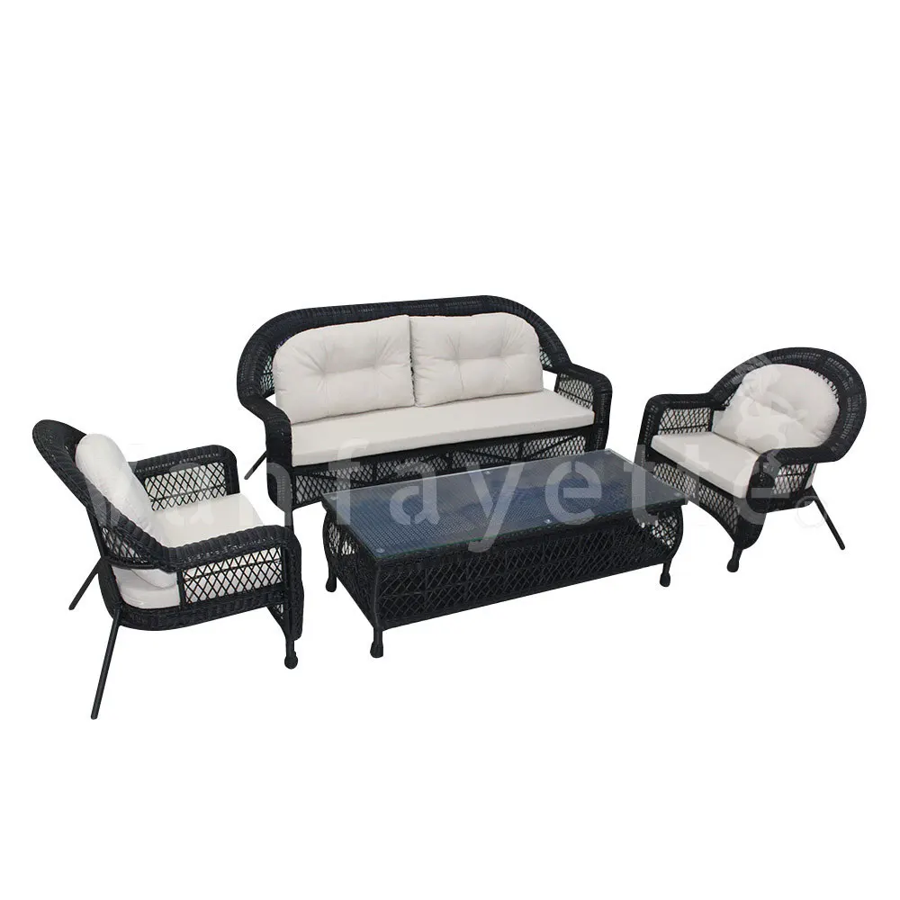 Round Wicker Rattan Outdoor Sofa Chairs Set Rattan Garden Sofa And Table