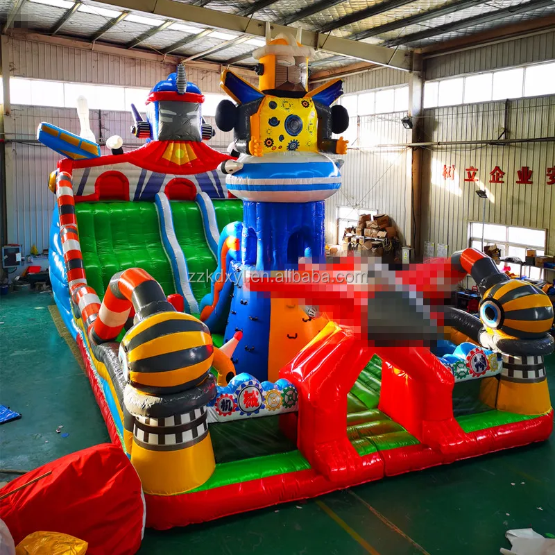 Ferris wheel style children inflatable slide plaza large outdoor trampoline toys to make money play equipment