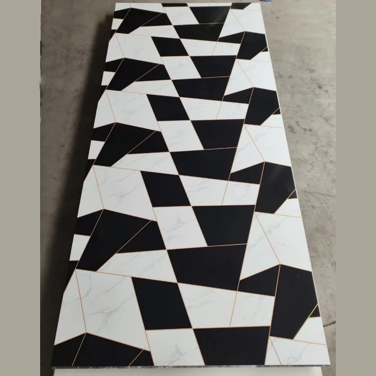 White glossy pvc 3d wall panel room decoration UV cladding plastic mable wall sheet hard board in the philippines