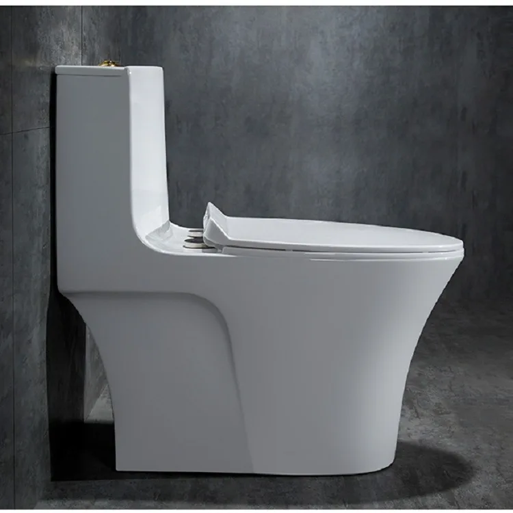 Luxury hygiene sample large stock one piece siphonic wc toilets sanitary ware for Commercial Installations bathroom