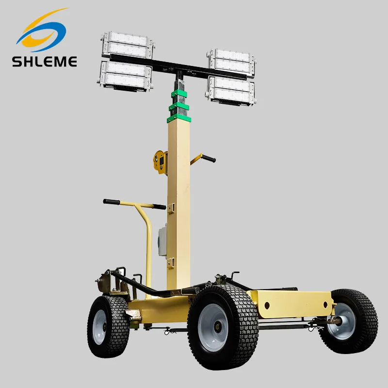 5m mast led sport lighting mobile wanker flood lighting tower with 5kw diesel generator