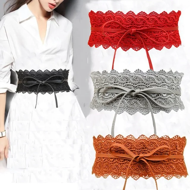 Beauty Custom Colors Wholesale Retail PU Belt Lady Fabric Lace PU Leather Weight Loss Belt For Women