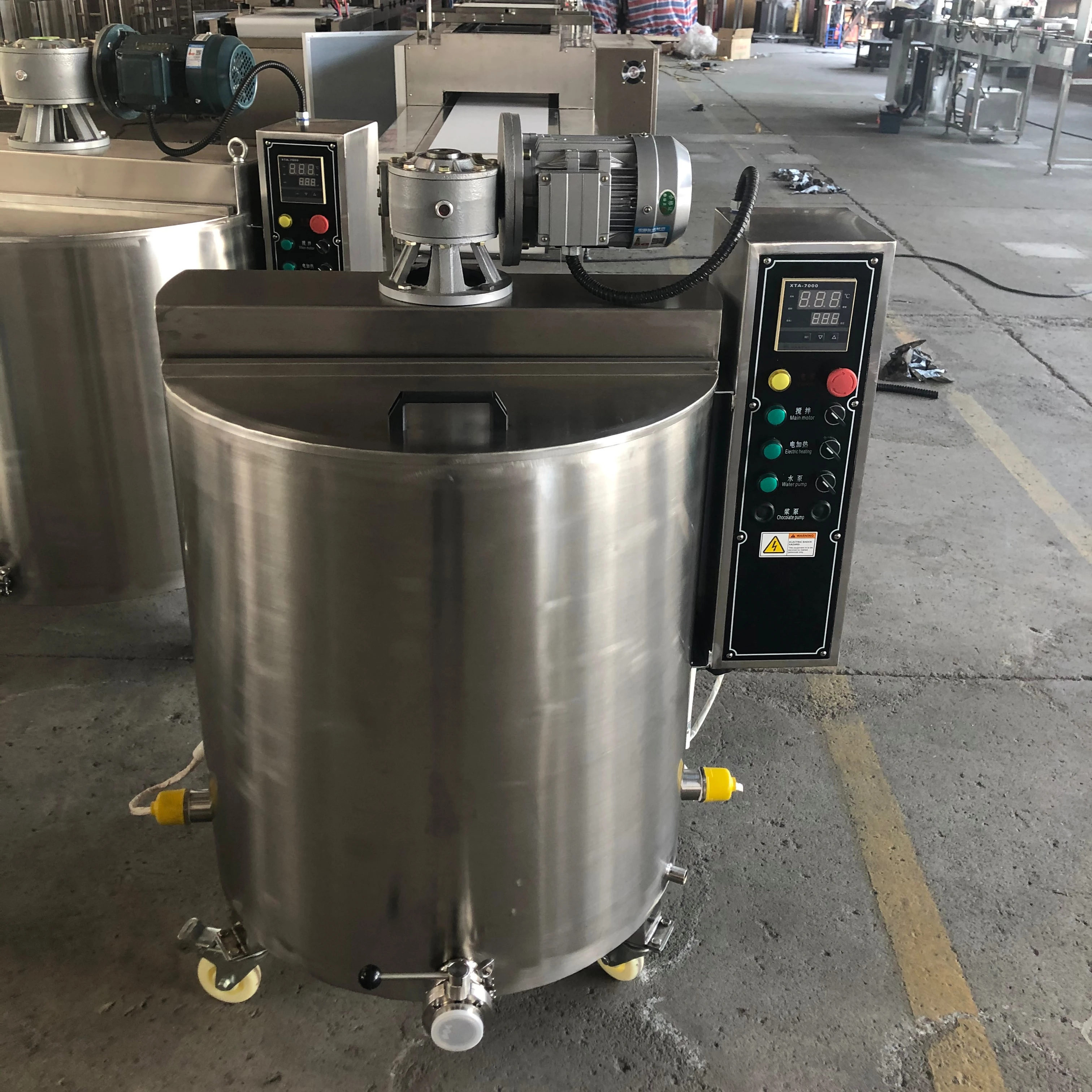 Stainless steel electrical heating mixing agitator storage holding chocolate melting tank