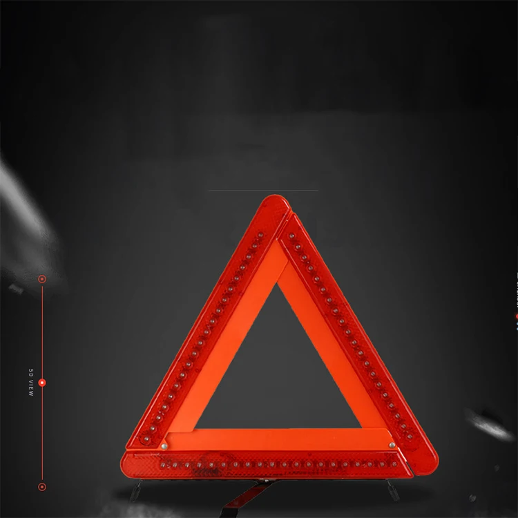 Durable and Reliable Roadside Car Triangle Warning Sign Triangle Flash Warnig Lamp Transparent Emergency Lamp
