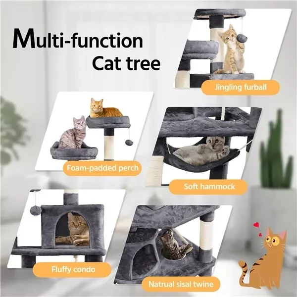 Original manufacture Large Cat Tree Tower Scratching Post Kitten Condo Activity Centre Climbing Frame