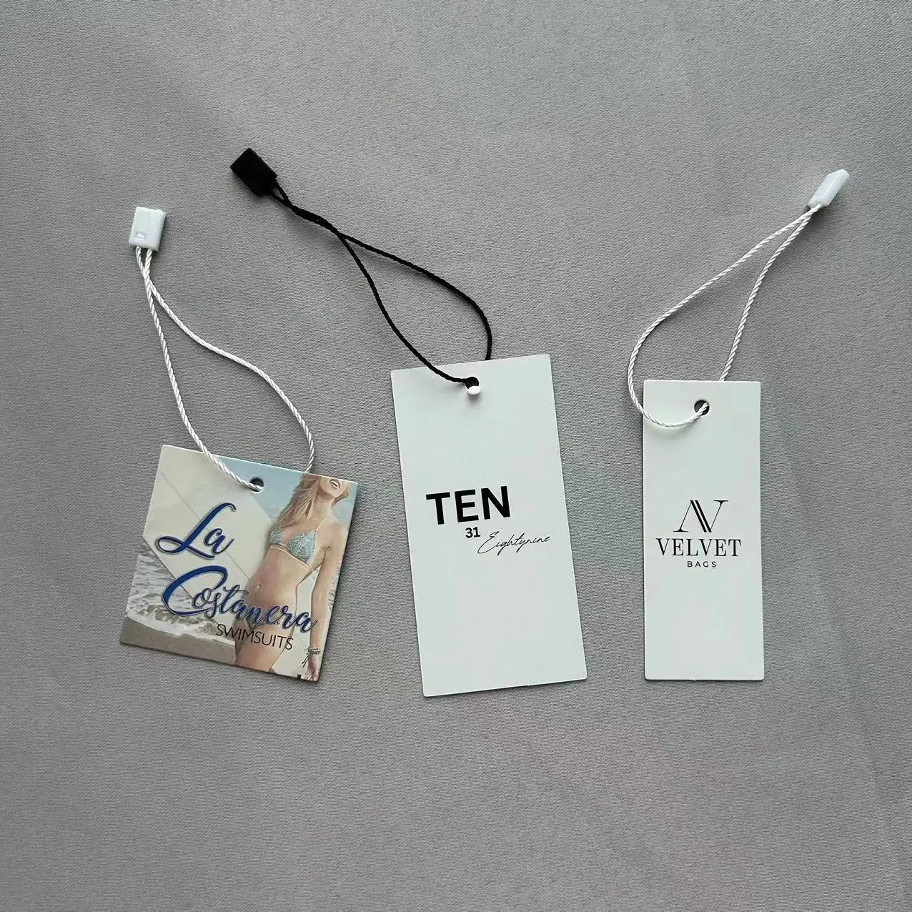 Custom own brand logo paper  jeans paper hangtags customised clothing custom paper hang tag