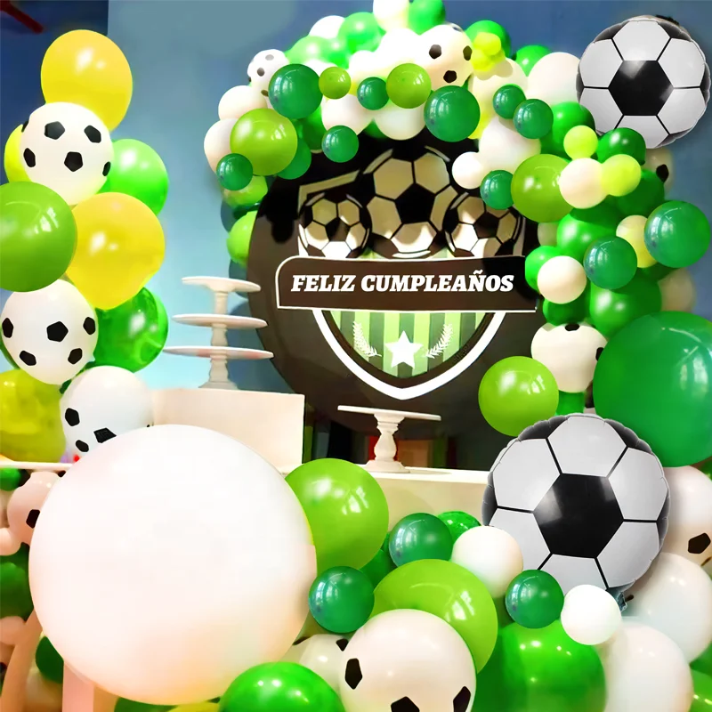 2022 New Football Happy Birthday Banner Balloons Football Theme Birthday Party Decorations Balloon Set For Boys Soccer Fans