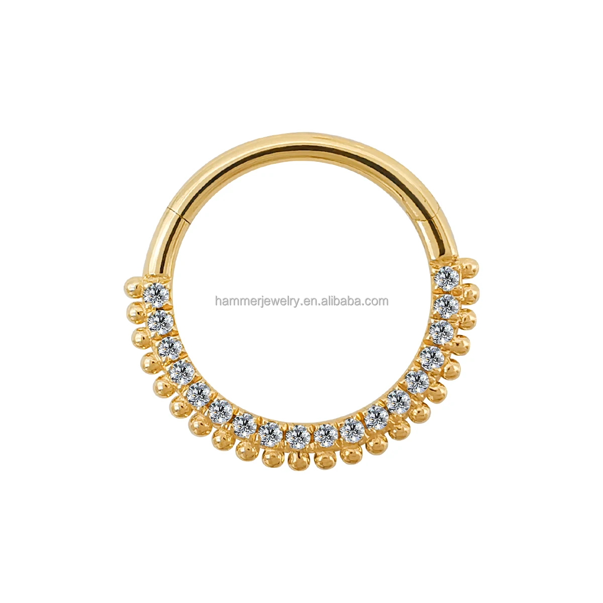AU585 Gold  Metal 14Karat Solid Gold Yellow Gold Seamless Cartilage Piercing 16G Nose Piercing Rings