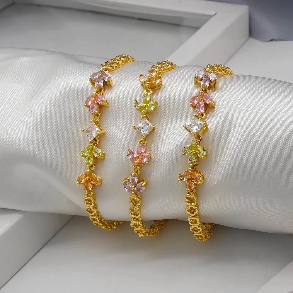 Special design bracelet  luxury high fashionwomens bracelets wedding flowers jewelry gold plated S53