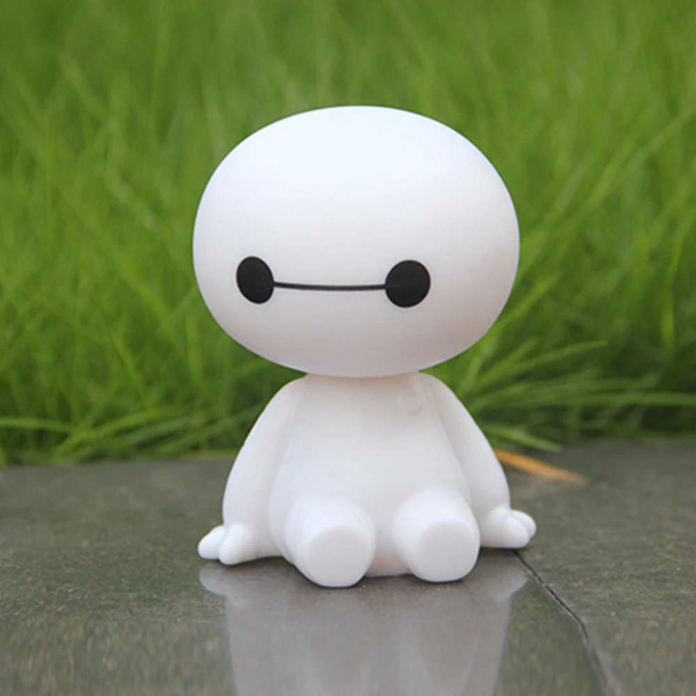 2022 Cartoon Baymax Robot Shaking Head Figure Car Ornaments Auto Interior Decorations Big Hero Doll Toys Ornament Accessories