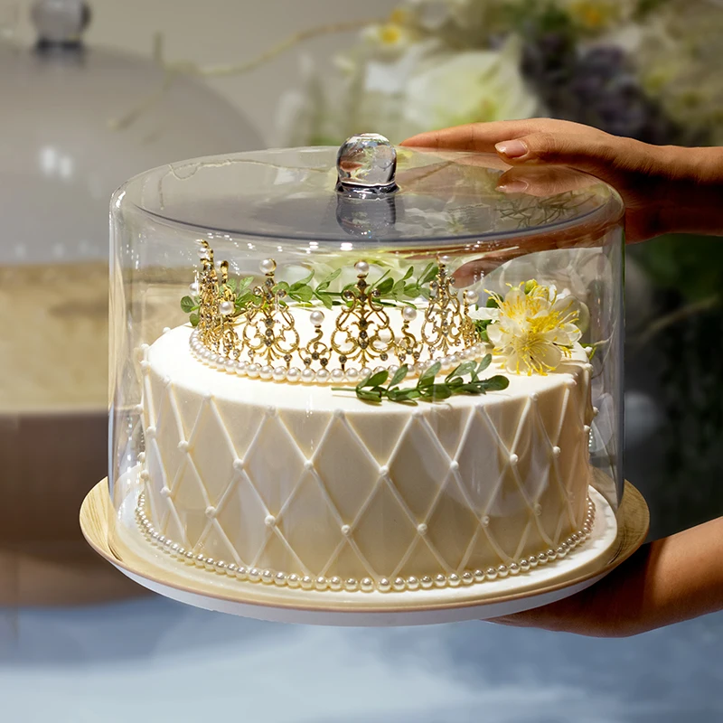 12 inch clear  plastic round dish plate cover for food delivery unbreakable Polycarbonate Cake Bread display lid