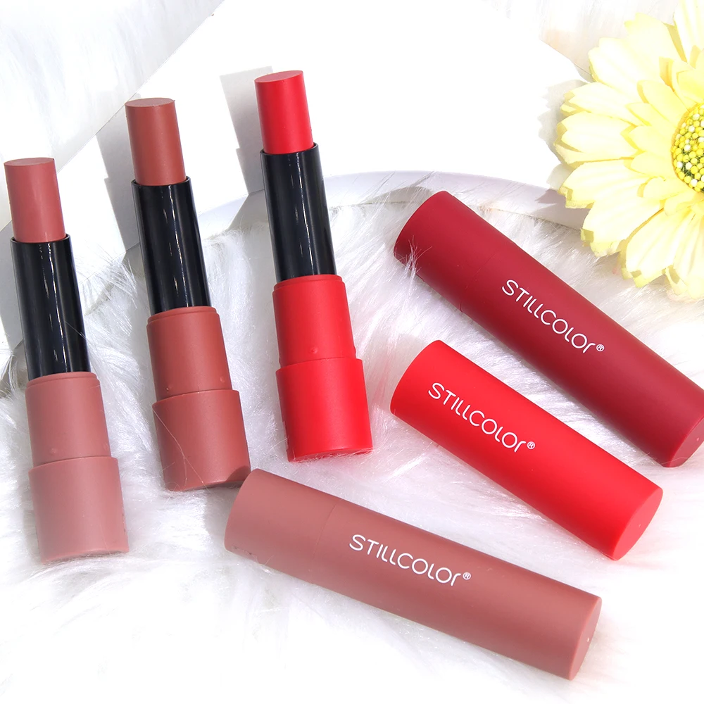 Colorful Gold Tube Waterproof Velvet Matte Glitter Cream Lipstick