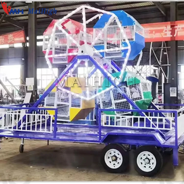 Carnival Game Kids Sightseeing Ferris Wheel Portable Trailer Mounted Mini Ferris Wheel For Sale